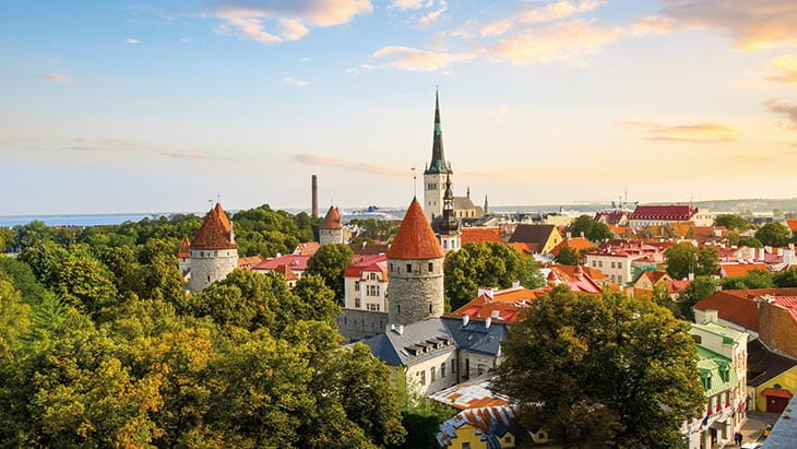 A view over the rooftops of Tallinn, Estonia